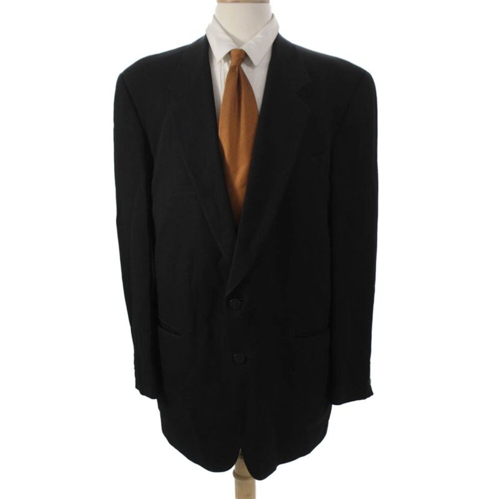 Donna Karan New York Mens Black Wool Blazer Button Size 44